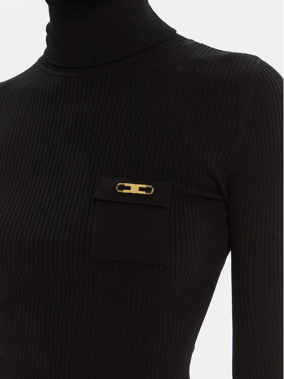Elisabetta Franchi Elisabetta Franchi Rollkragenpullover MK-11B-56E2-V290 Schwarz Slim Fit