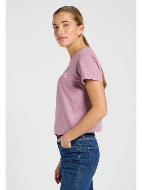Lee Lee T-shirt SMALL GRAPHIC TEE Rosa Regular Fit