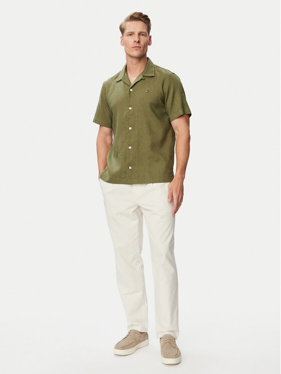 Tommy Hilfiger Tommy Hilfiger Риза MW0MW43090 Тъмнозелен Regular Fit