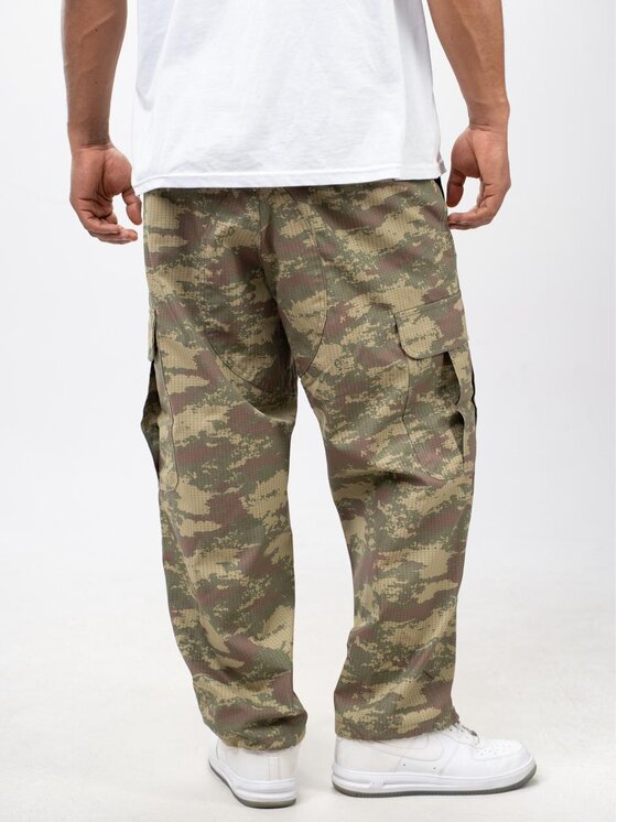 Jigga Wear Jigga Wear Spodnie cargo Spodnie Rip-Stop Taktyczne Outdoor Militarne Bojówki Męskie Zielone Camo Jigga Wear M LONG Zielony Regular Fit