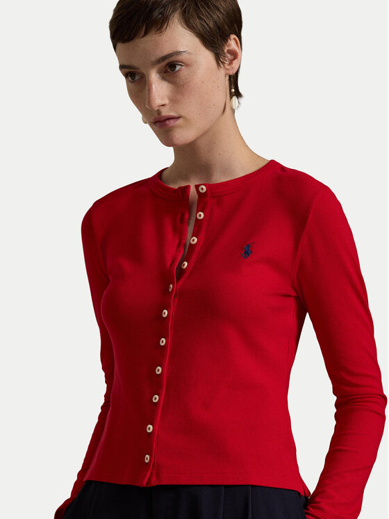 Polo Ralph Lauren Polo Ralph Lauren Kardigán 211941175006 Piros Slim Fit