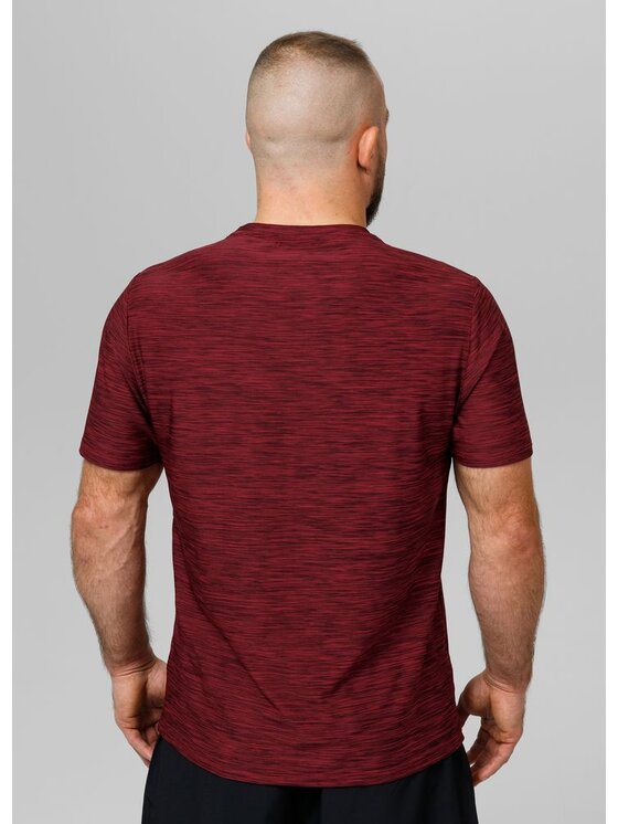 PITBULL PITBULL Koszulka techniczna Casual Sport Small Logo Bordowy Regular Fit