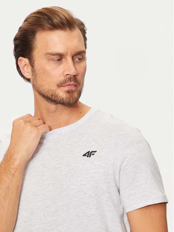 4F 4F T-Shirt 4FWMM00TTSHM1843 Szary Regular Fit