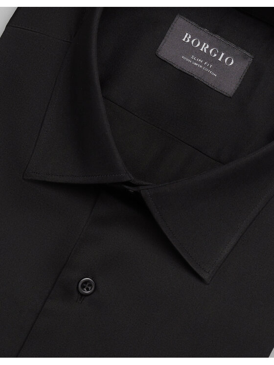 Borgio Borgio Koszula simeria Czarny Slim Fit