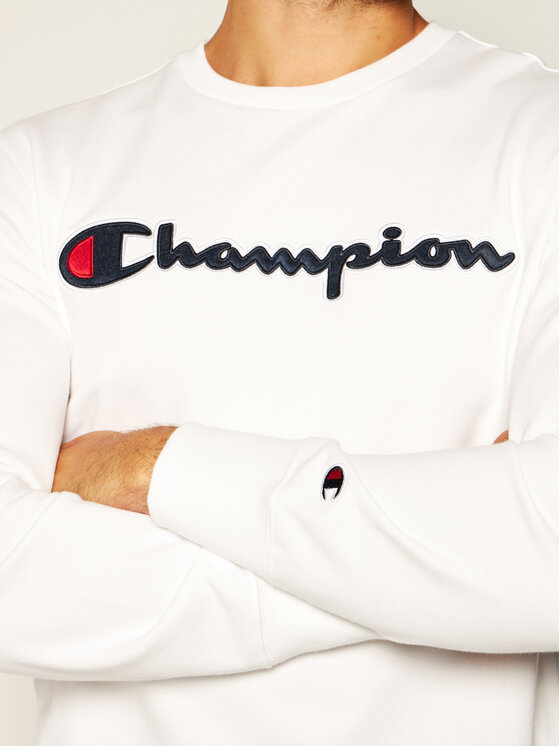 Champion Champion Bluză Satin Script Logo 214188 Alb Comfort Fit