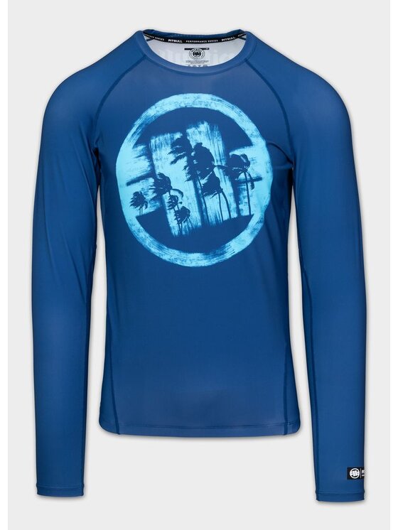 PITBULL PITBULL Koszulka techniczna LOGO PALMS Niebieski Regular Fit
