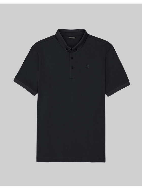Borgio Borgio Polo matteo Czarny Classic Fit