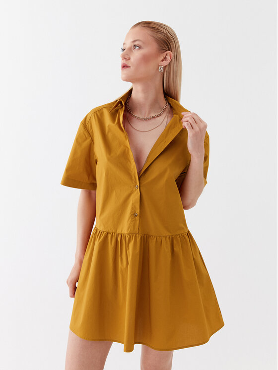 Patrizia Pepe Srajčna obleka 2A2503/A9B9-B759 Oranžna Regular Fit