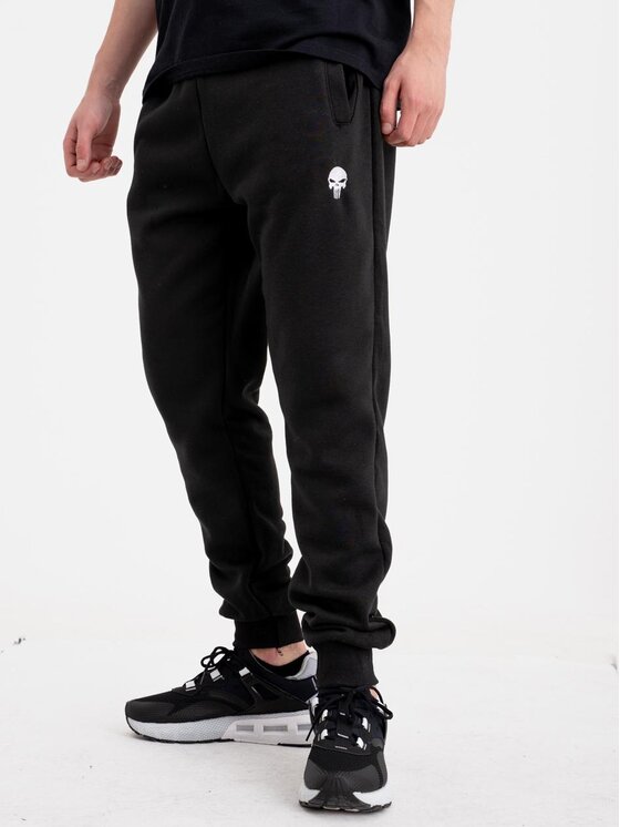 Marvel Marvel Spodnie materiałowe Spodnie Dresowe Męskie Czarne Marvel Comics Punisher Small Logo L Czarny Regular Fit