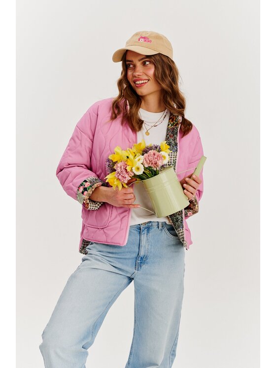 NAOKO NAOKO Prechodná bunda Pink Meadow Ružová Regular Fit