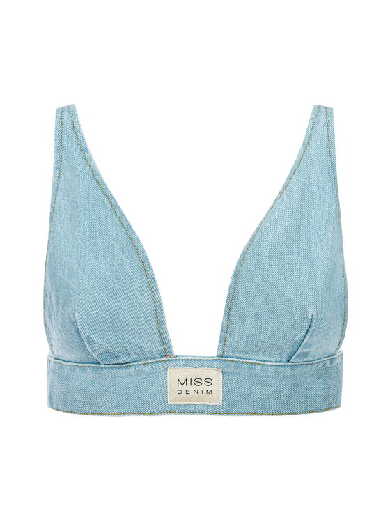 MissDenim MissDenim Top Denim Bra Niebieski Basic Fit