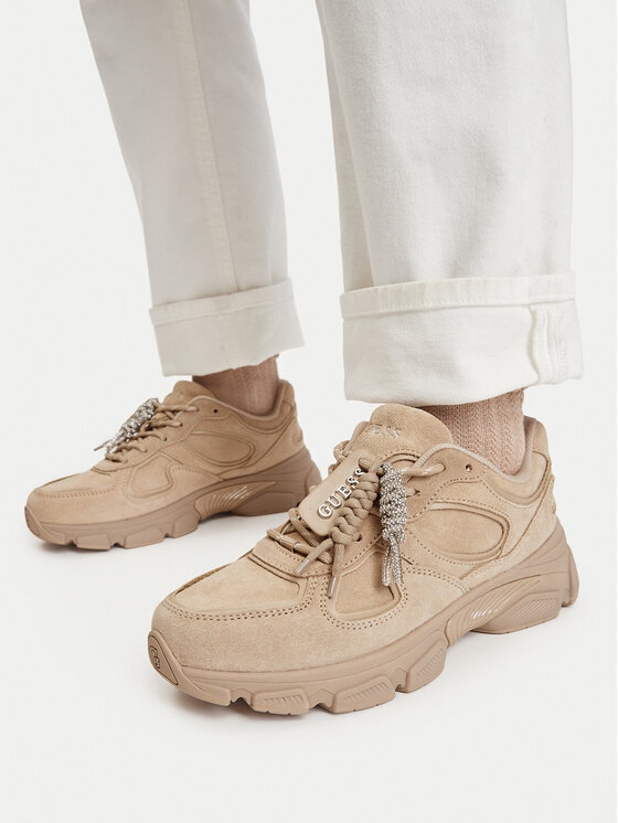 Guess Сникърси FLFIRR SUE12 Бежов