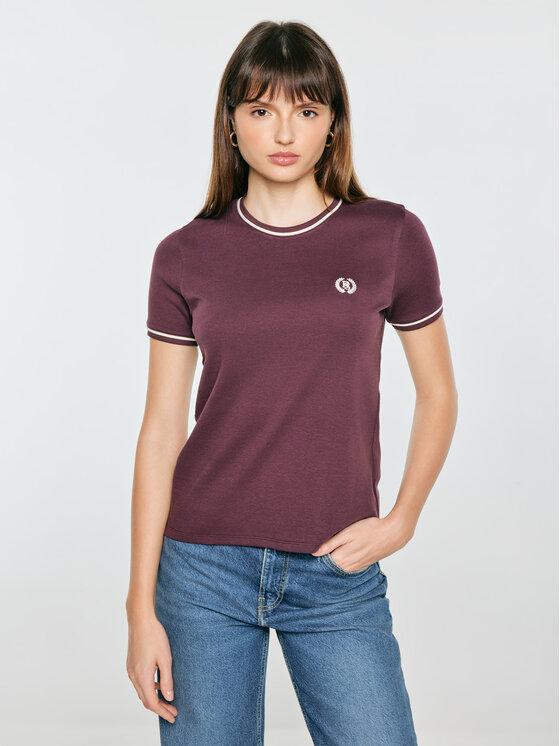 BIG STAR BIG STAR T-Shirt LEMOURE Bordowy Basic Fit