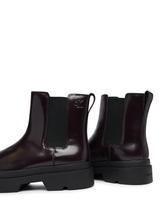 Calvin Klein Calvin Klein Klassische Stiefeletten Lugged Chelsea Boot Matt Lth HM0HM02445 Dunkelbraun