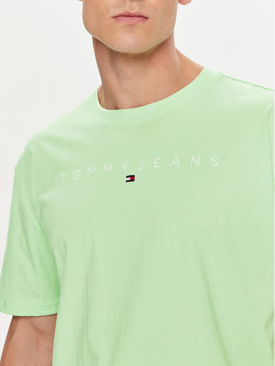 Tommy Jeans Tommy Jeans T-Shirt Linear Logo DM0DM17993 Zelená Regular Fit