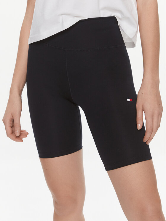 Tommy Hilfiger Biker shorts Essentials Hw Flag Fitted Short WW0WW41112 Blu scuro Skinny Fit, taglia : M