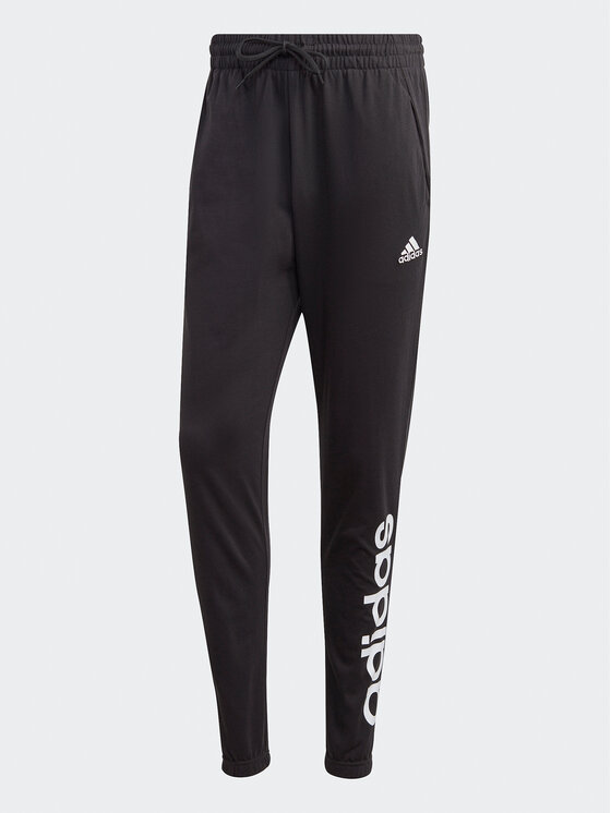 adidas Jogginghose Essentials Single Jersey Tapered Elasticized Cuff Logo Joggers IC0055 Schwarz Regular Fit Modivo