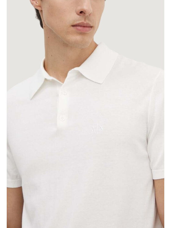 Armani Exchange Armani Exchange Polo KNIT Biały Casual Fit