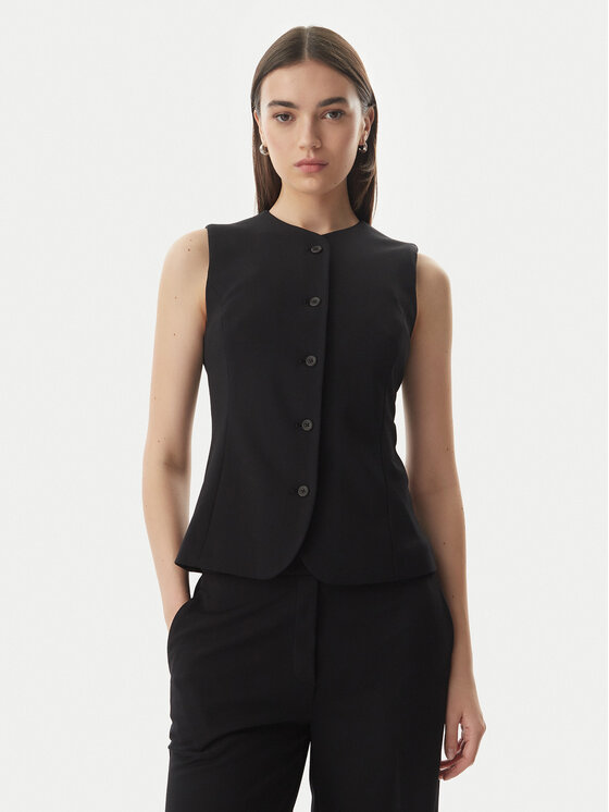 Calvin Klein Vestă elegantă LV044G414G Negru Regular Fit
