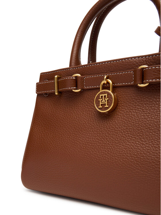 Tommy Hilfiger Tommy Hilfiger Käekott American Icon Mini Tote Leather AW0AW17926 Pruun