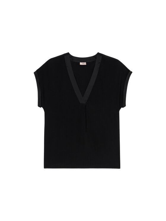 Oltre Oltre Bluzka 2488J000731N033 Czarny Regular Fit
