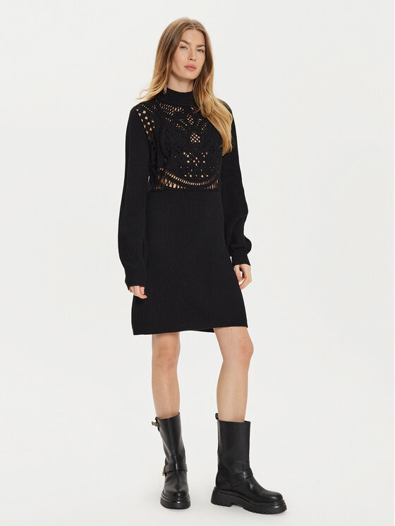 TWINSET TWINSET Sukienka dzianinowa 242TP3470 Czarny Regular Fit