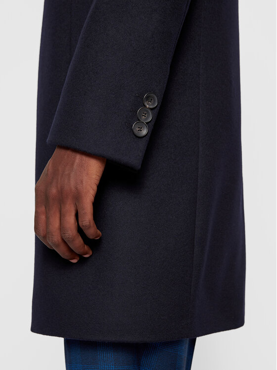 BOSS Boss Płaszcz wełniany Nye2 50438689 Granatowy Regular Fit