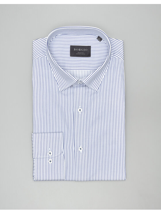 Borgio Borgio Koszula passa 00574 Biały Slim Fit