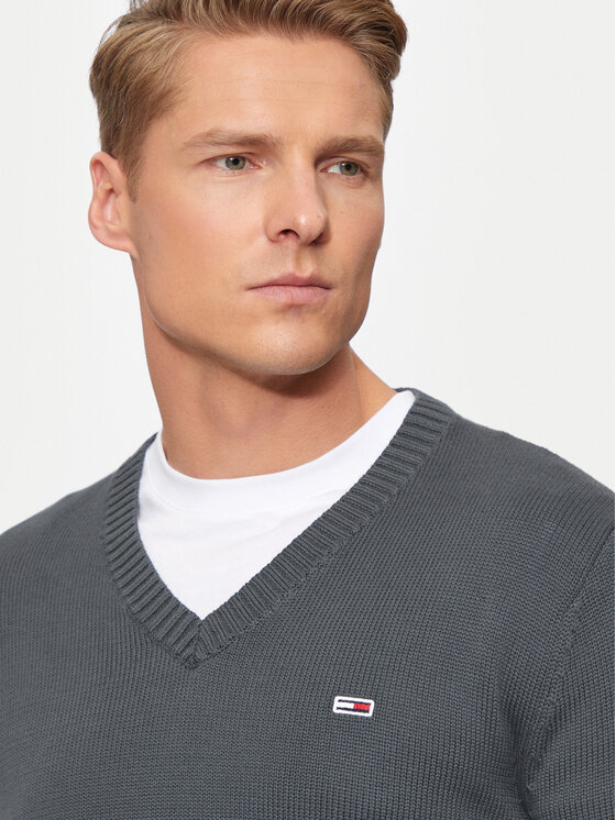 Tommy Jeans Tommy Jeans Sweter Essential DM0DM19429 Szary Slim Fit