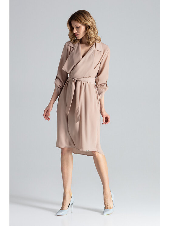 FIGL FIGL Sukienka M464 Beżowy Regular Fit
