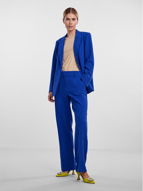 YAS YAS Hlače iz tkanine Likka 26030744 Modra Regular Fit