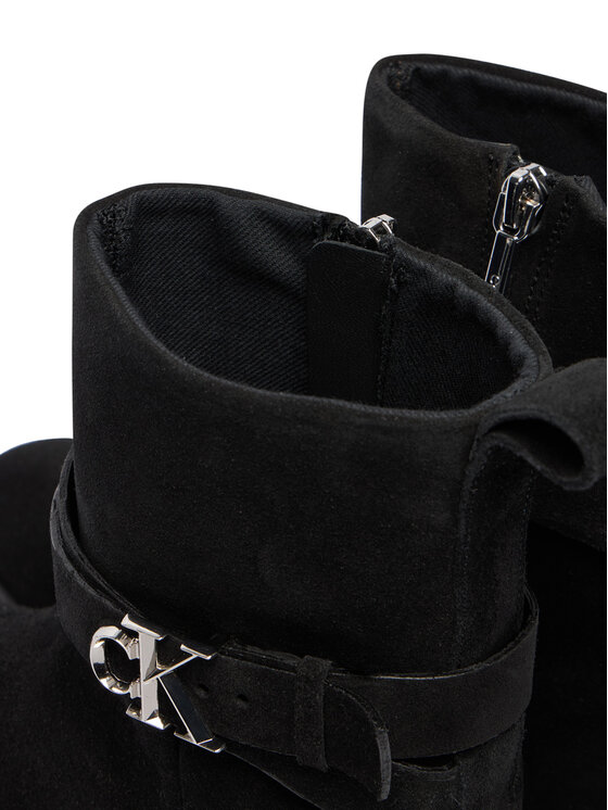 Calvin Klein Calvin Klein Škornji Ankle Boot W/ Metal Logo Sue HW0HW02664 Črna