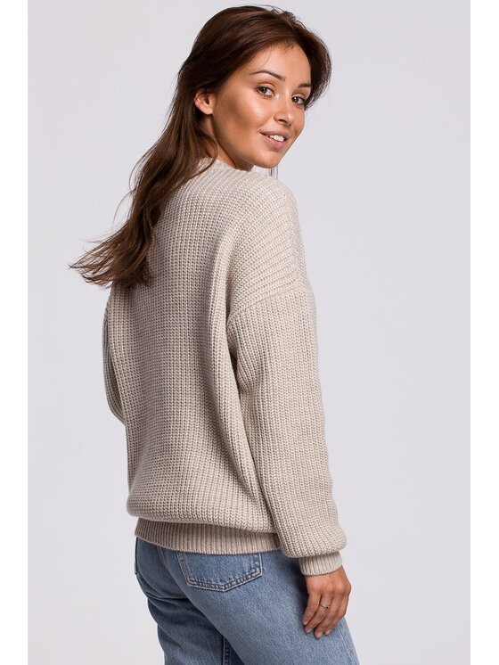 BeWear BeWear Sveter bk052 Béžová Baggy Fit