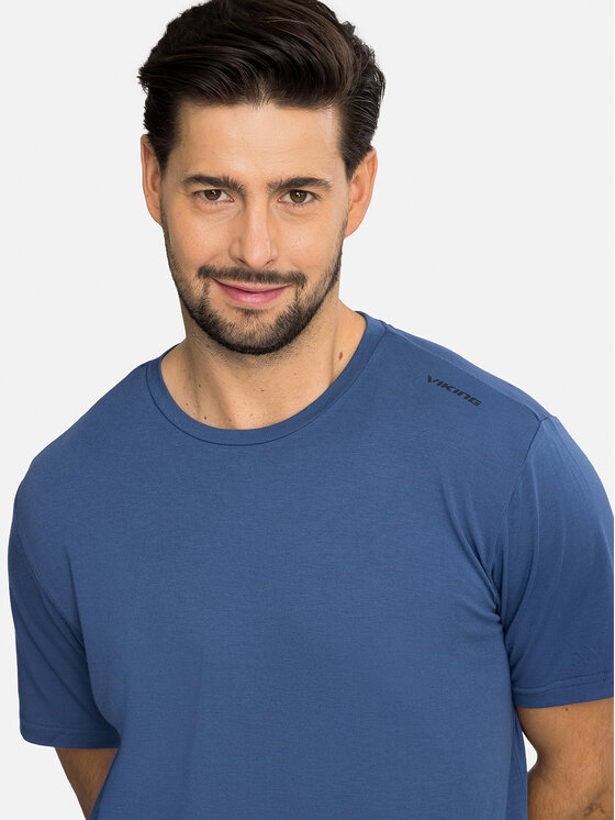 Viking Viking T-Shirt Lenta Bamboo Light Man Granatowy Regular Fit
