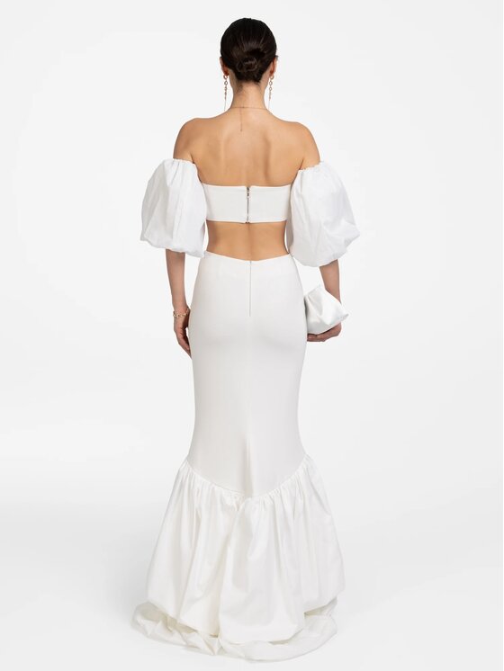 MANDRAGORA MANDRAGORA Gonna maxi Zora Crema Regular Fit