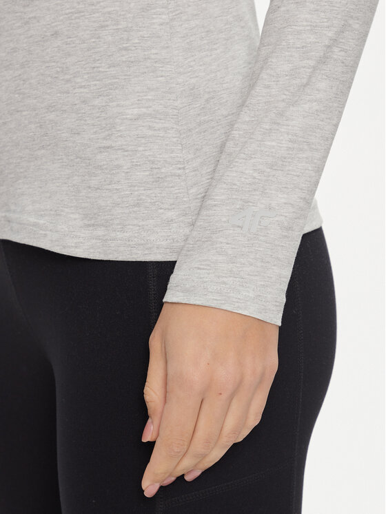 4F 4F Блуза 4FAW23TLONF167 Сив Slim Fit