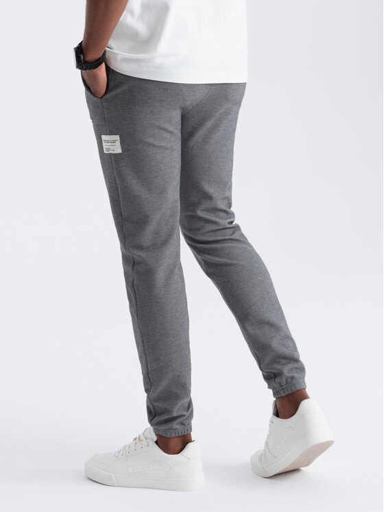 Ombre Ombre Spodnie dresowe OM-PASK-0211 Szary Regular Fit