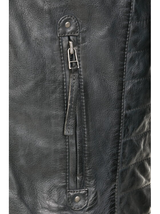 David Ryan David Ryan Kurtka skórzana RON Niebieski Slim Fit