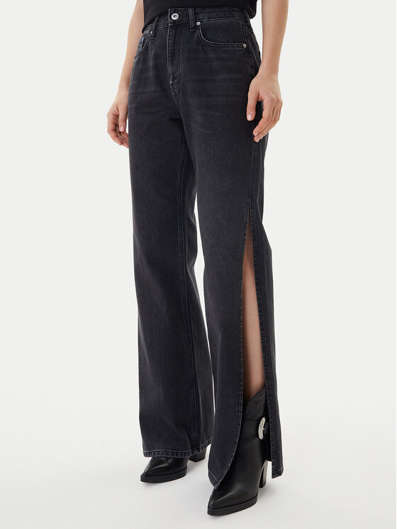 Karl Lagerfeld Jeans Karl Lagerfeld Jeans Blugi B1W10072 Negru Wide Leg