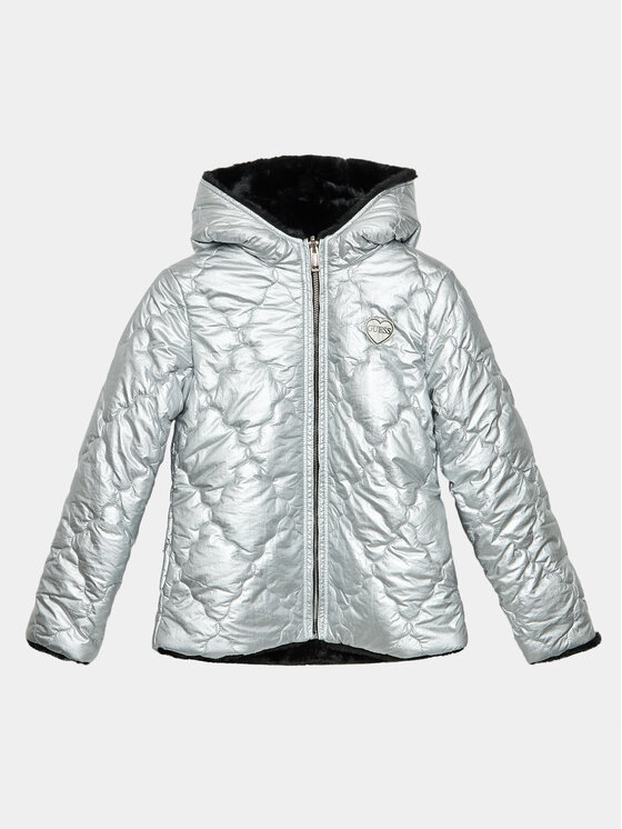 Guess Guess Prijelazna jakna J3BL05 WEYO0 Srebrna Regular Fit