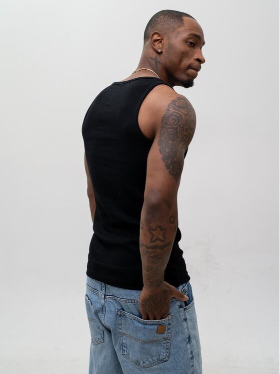 Jigga Wear Jigga Wear Tank top 128525 Klasyczna koszulka bez rękawów Czarny Regular Fit
