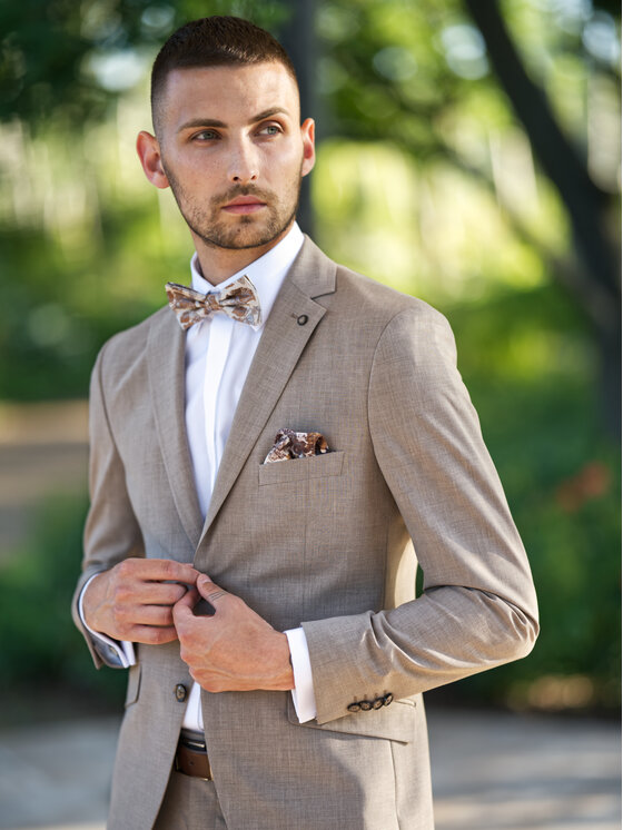 Evenemen Evenemen Garnitur OMAN Beżowy Slim Fit