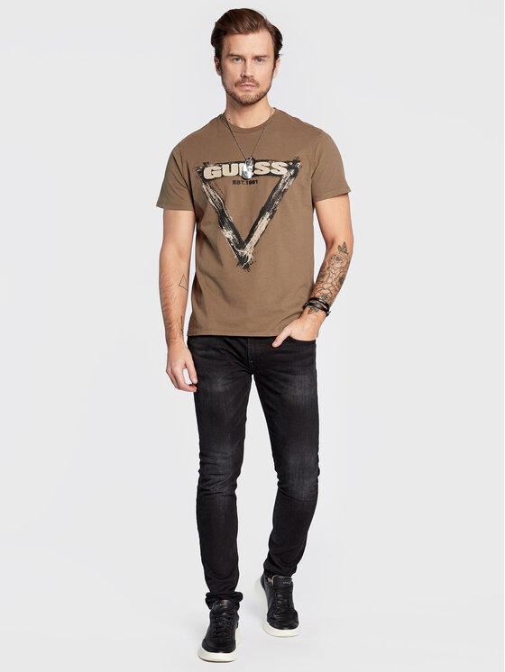 T-shirt M3RI64 KBDL0 Verde Slim Fit