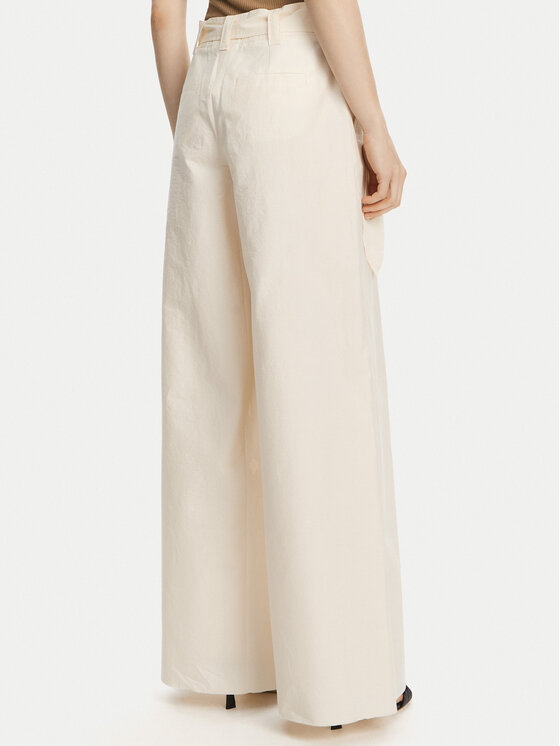 Marella Marella Palazzo kelnės Luca 2513131032 Écru Wide Leg