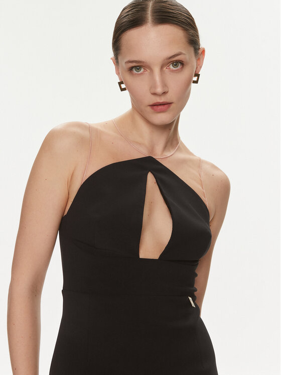 Elisabetta Franchi Elisabetta Franchi Sukienka koktajlowa AB-514-41E2-V300 Czarny Slim Fit