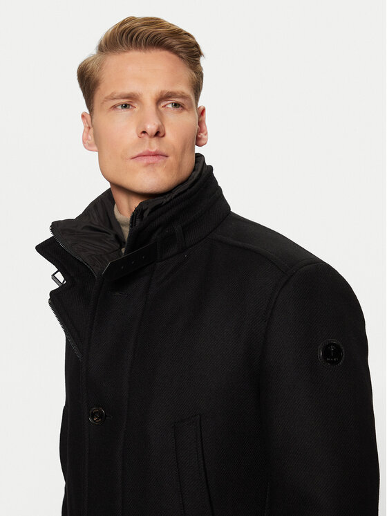 JOOP! JOOP! Vilnonis paltas 17 JC-251Makse 30043638 Juoda Regular Fit
