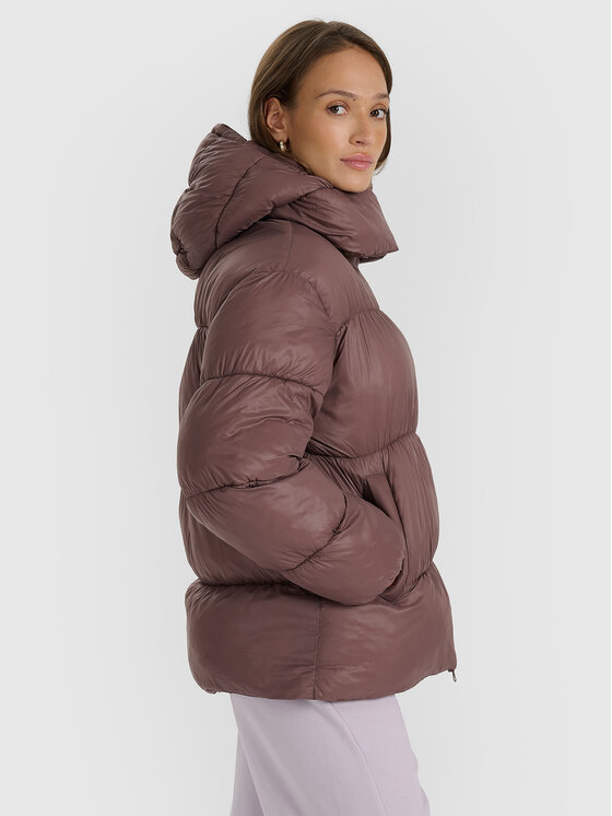 4F 4F Kurtka puchowa URBAN COMMUTER Brązowy ciemny Oversize