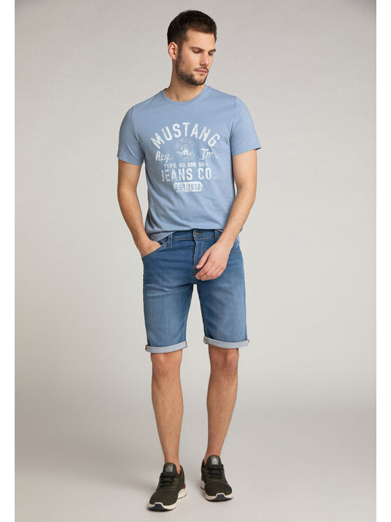 Mustang Mustang Szorty jeansowe CHICAGO SHORT Niebieski Regular Fit