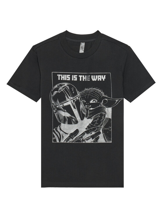 adidas Tričko Star Wars The Mandalorian JD4547 Čierna Regular Fit