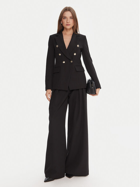 Maryley Maryley Pantaloni di tessuto 25IB579/43NE Nero Regular Fit